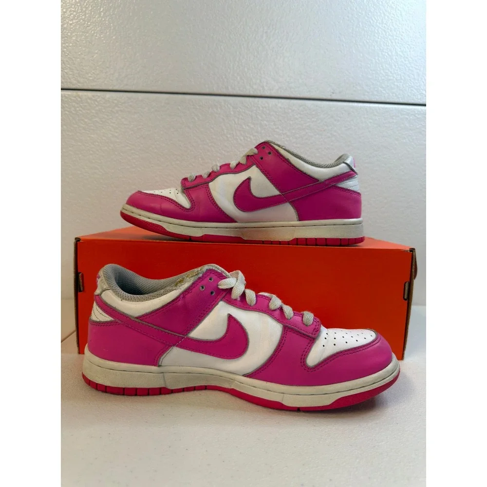 Nike Dunk Low Active Fuchsia White Kids Shoes 6.5Y #2237